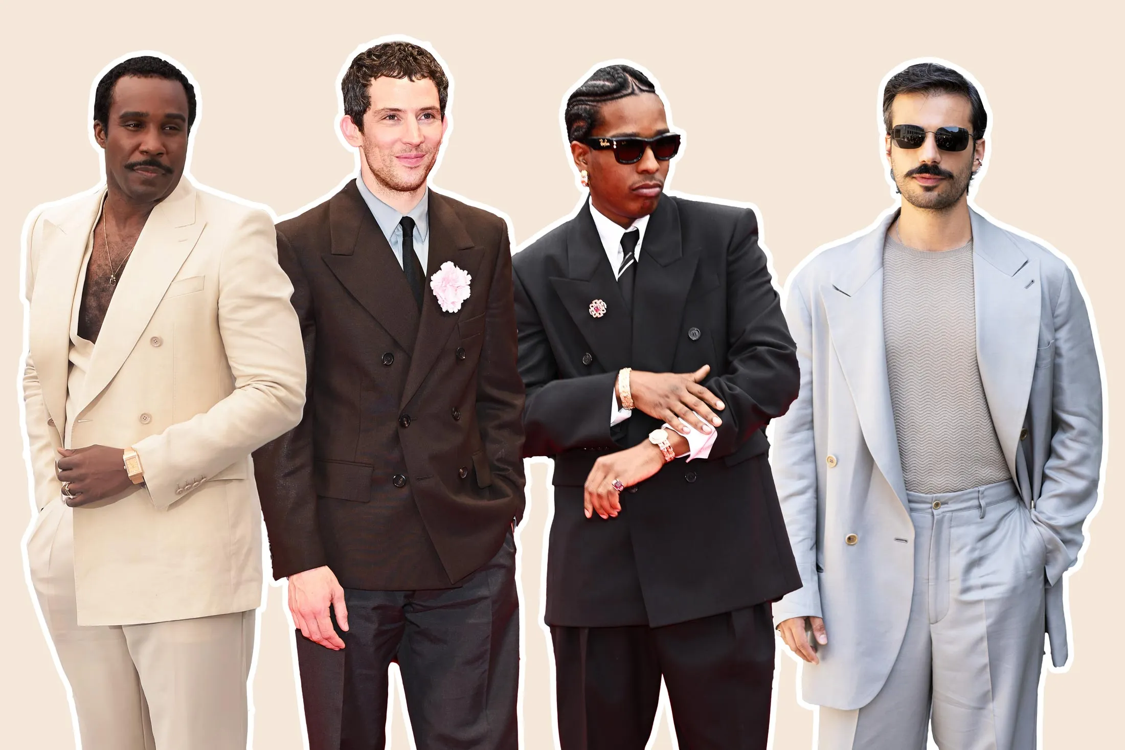 From left: Tramell Tillman, Josh O’Connor, A$AP Rocky, Gianmarco Saurino.