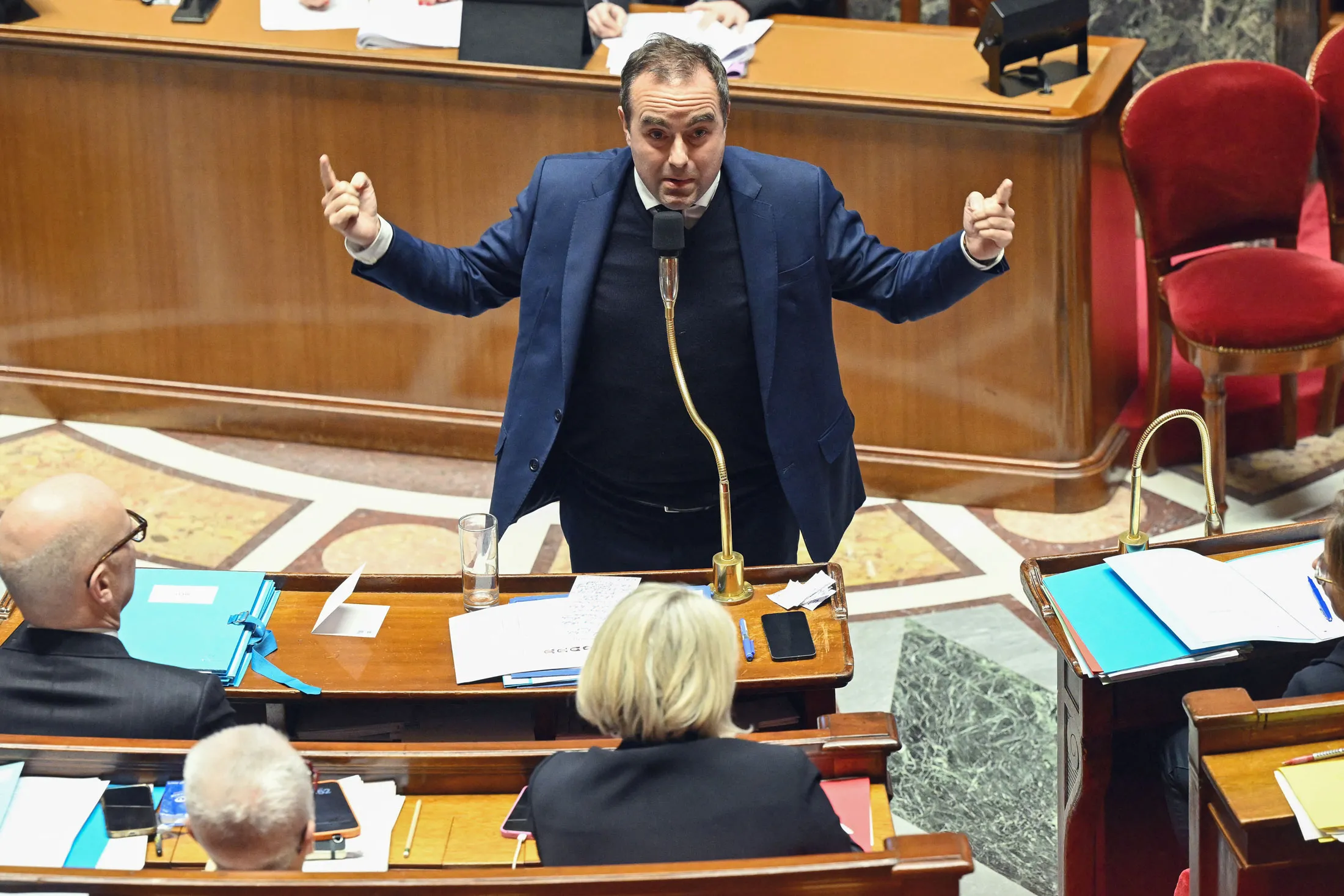 Sebastien Lecornu during a debate at the National Assembly in Paris on Feb. 2.