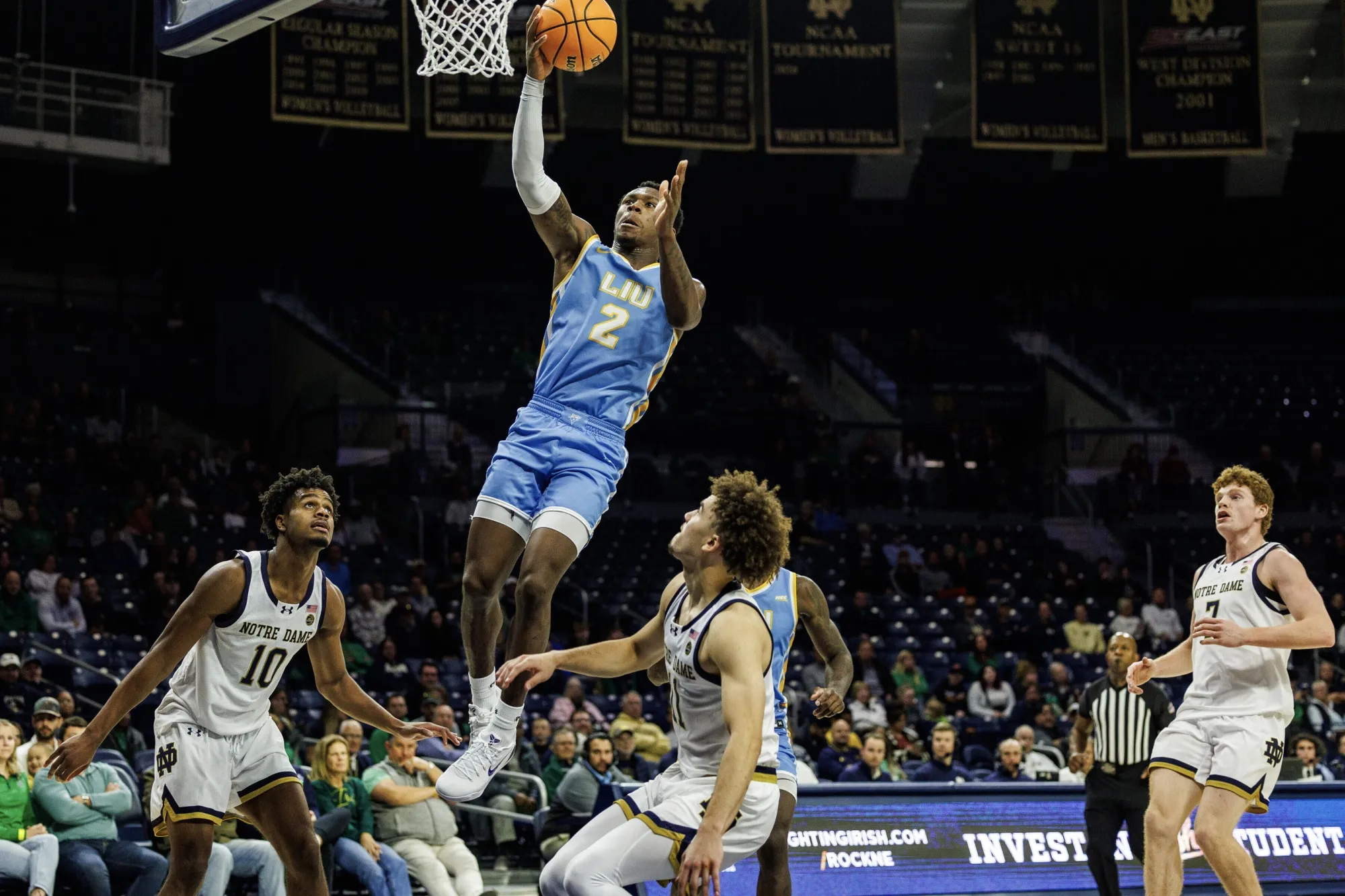 Long Island University guard Greg Gordon goes up for a shot this season. The No. 16-seed Sharks take on No. 1-seed Arizona on Friday in the first round of the NCAA Tournament.