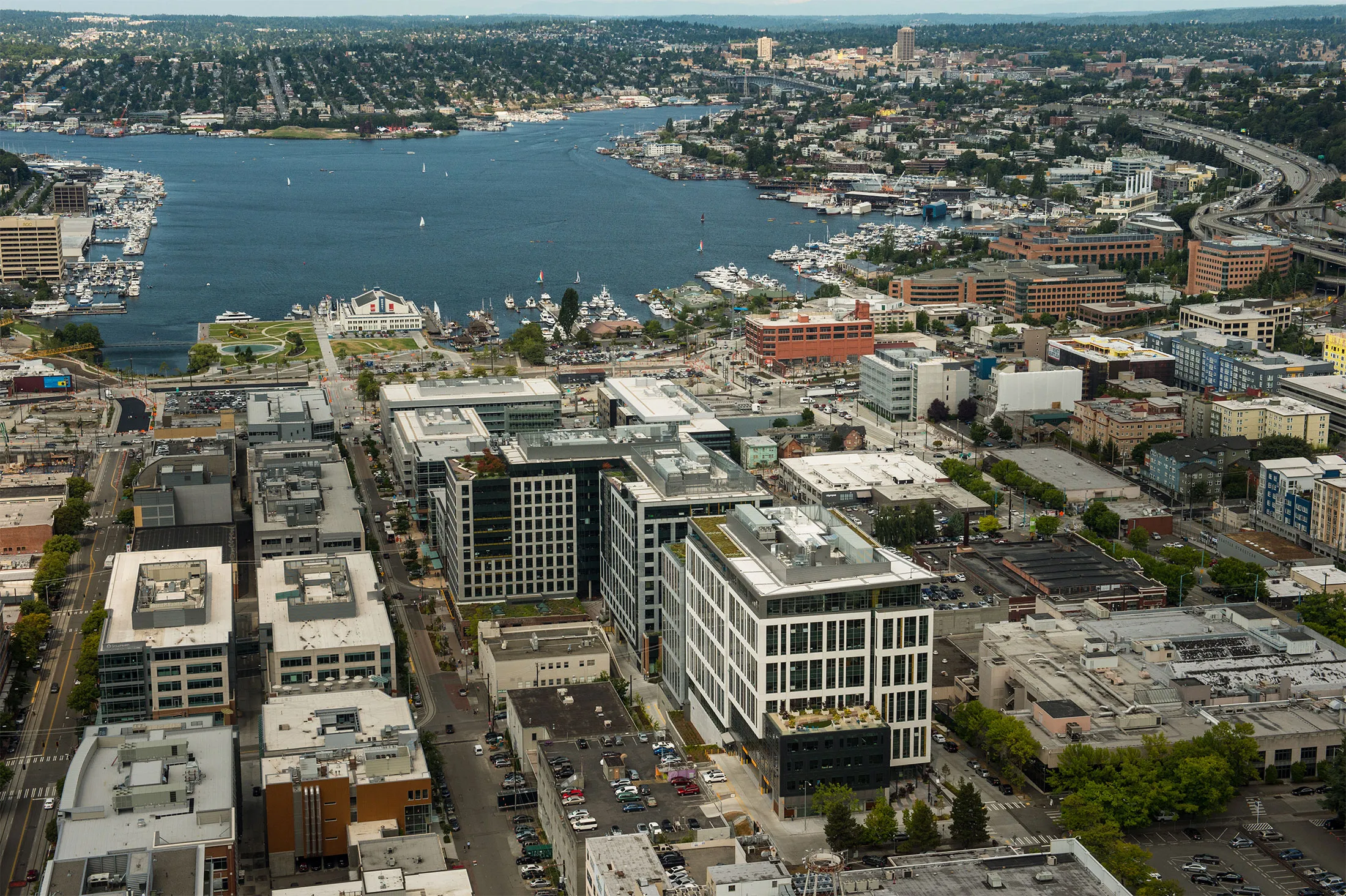 The south end of Lake Union in Seattle, Washington.