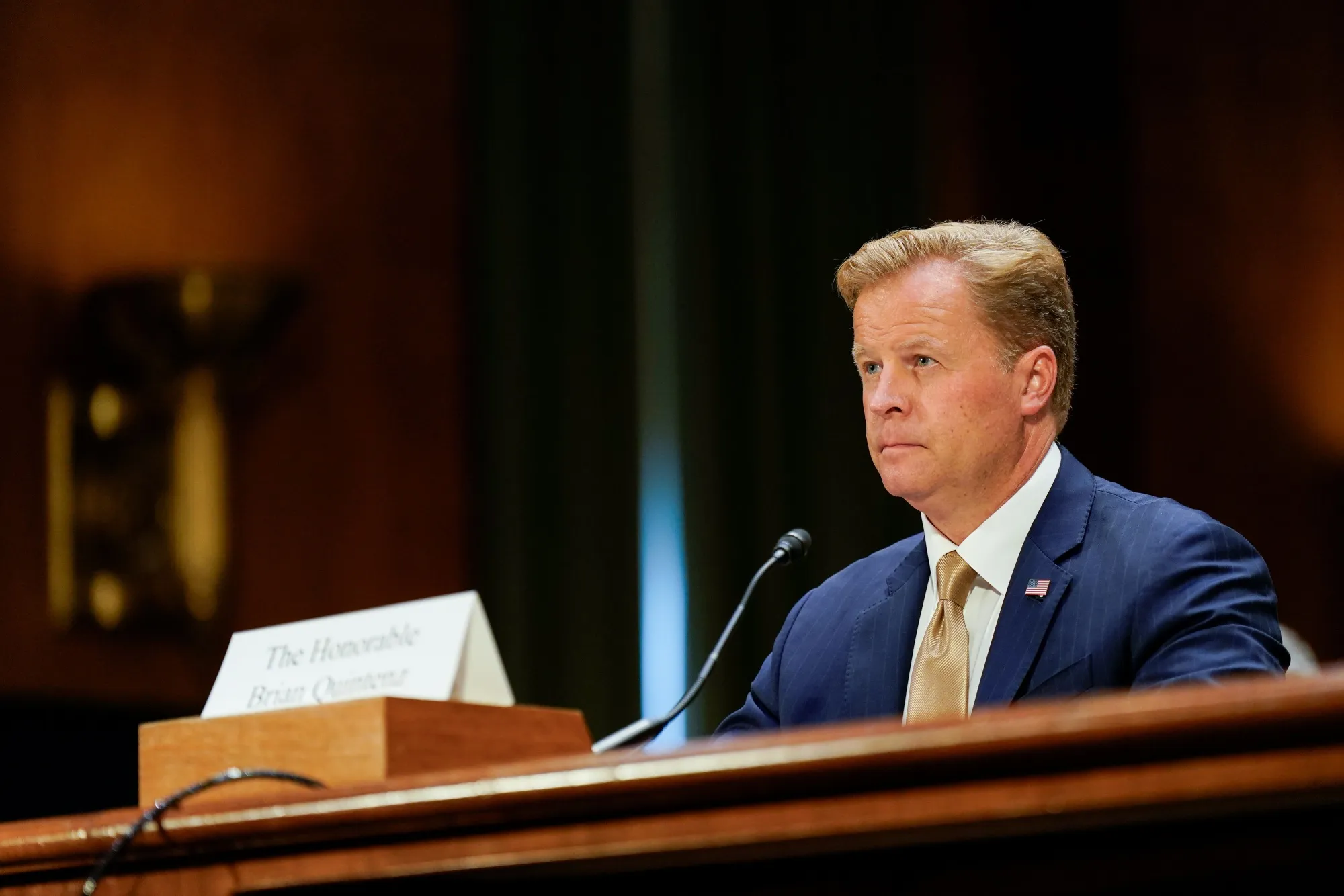 Brian Quintenz during a Senate Agriculture, Nutrition, and Forestry Committee confirmation hearing in Washington in June.
