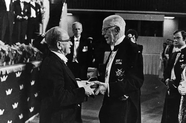 Dennis Gabor’s invention of holography in the 1940s earned the physicist a Nobel prize. Development of the laser popularized holograms starting in the ’60s. Yet, much of what passes as holography—including the recent Tupac resurrection—is actually a centuries-old optical trick known as Pepper’s ghost.  Pictured, Hungarian-born British physicist Professor Dennis Gabor (left) receives the 1971 Nobel Prize for Physics from King Gustav Adolf of Sweden.