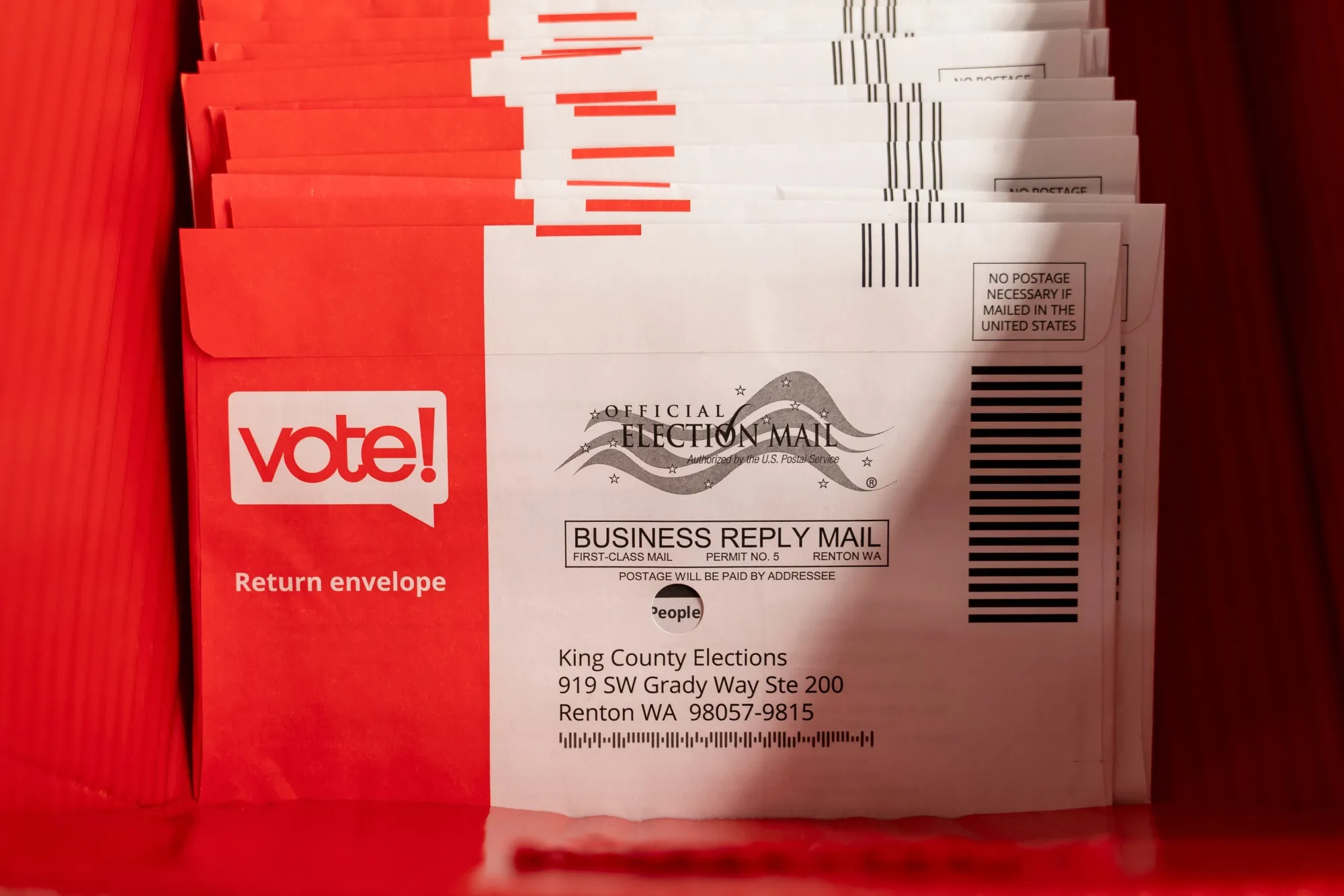 Ballots to be counted in Renton, Washington.