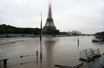 Flooded Seine river in Paris.
