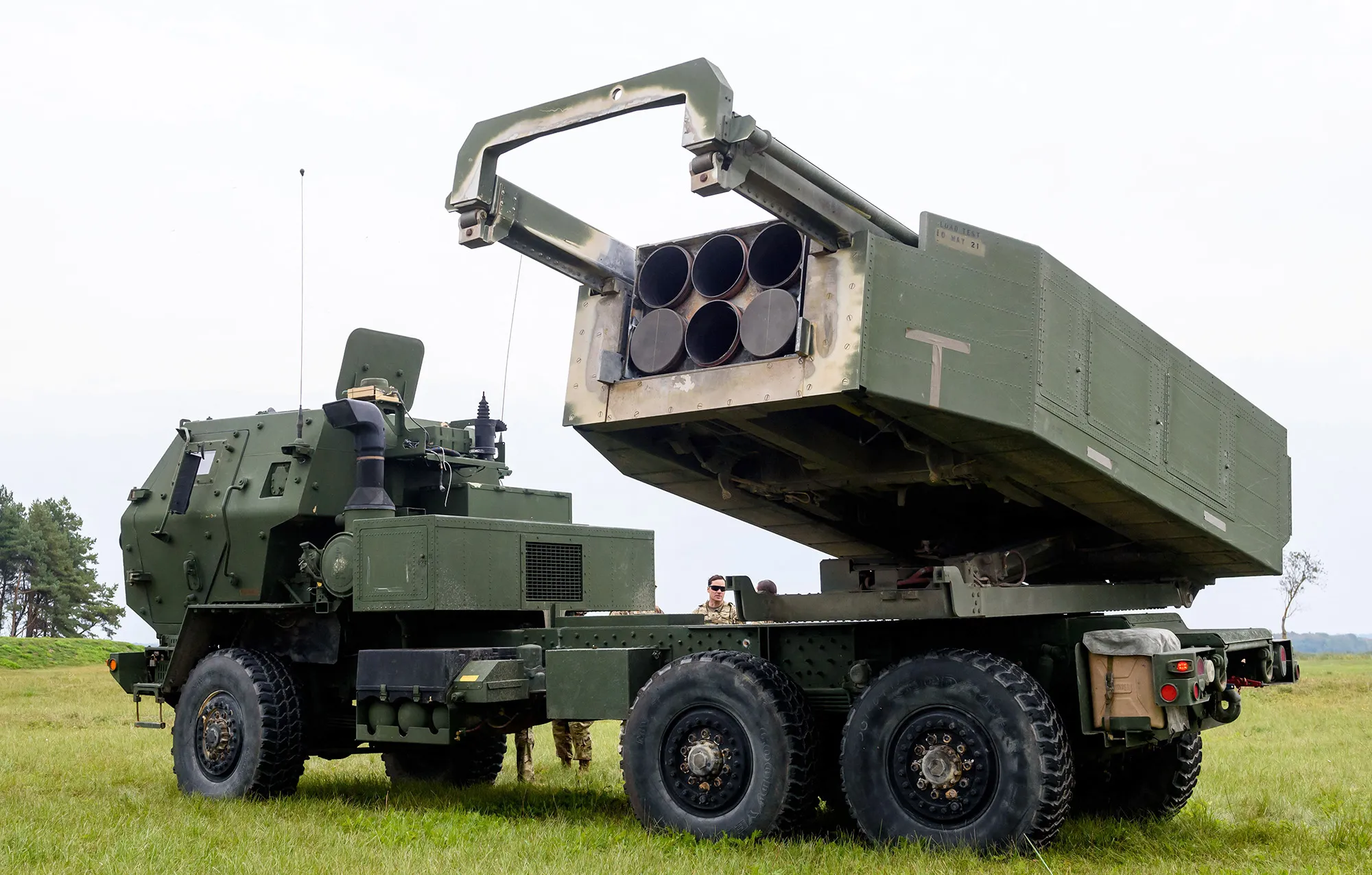 A High Mobility Artillery Rocket Systems (HIMARS) during a military exercise in Skede, Latvia in Sept. 2022. 