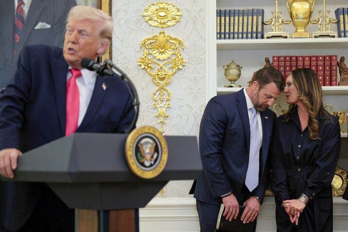 President Trump Attends Swearing In Ceremony For New DHS Secretary Mullin