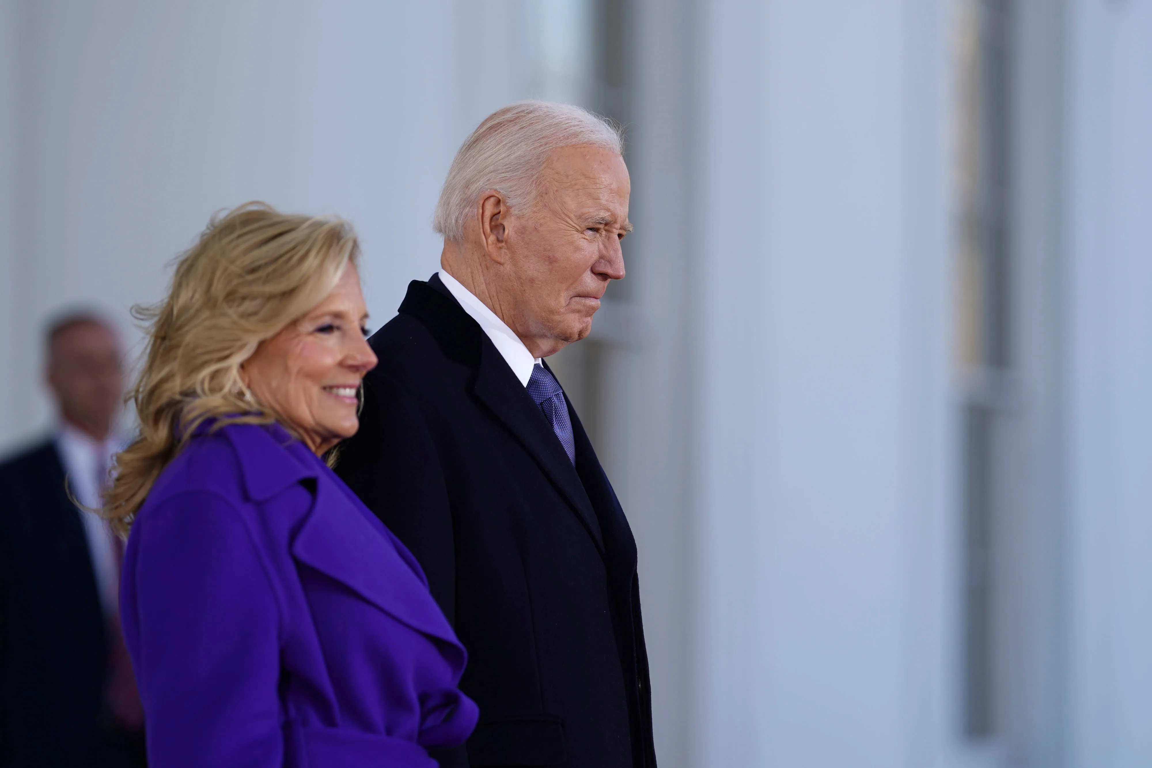Former US President Joe Biden and his wife Jill in Washington earlier this year ahead of Donald Trump’s inauguration. Biden has been diagnosed with an aggressive form of prostate cancer.&nbsp;
