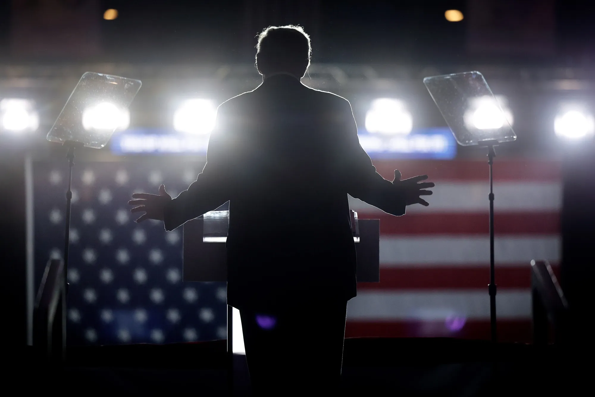 Former US President Donald Trump at a campaign rally in Pennsylvania, on Nov. 4.