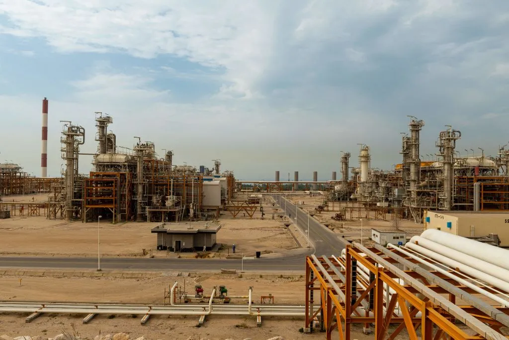A 2021 image of Iranian refinery at the South Pars Gas-Condensate field.