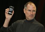 Steve Jobs&nbsp;with his new gadget in January 2007. It had an mp3 player, internet capability and a 2 megapixel&nbsp;camera.