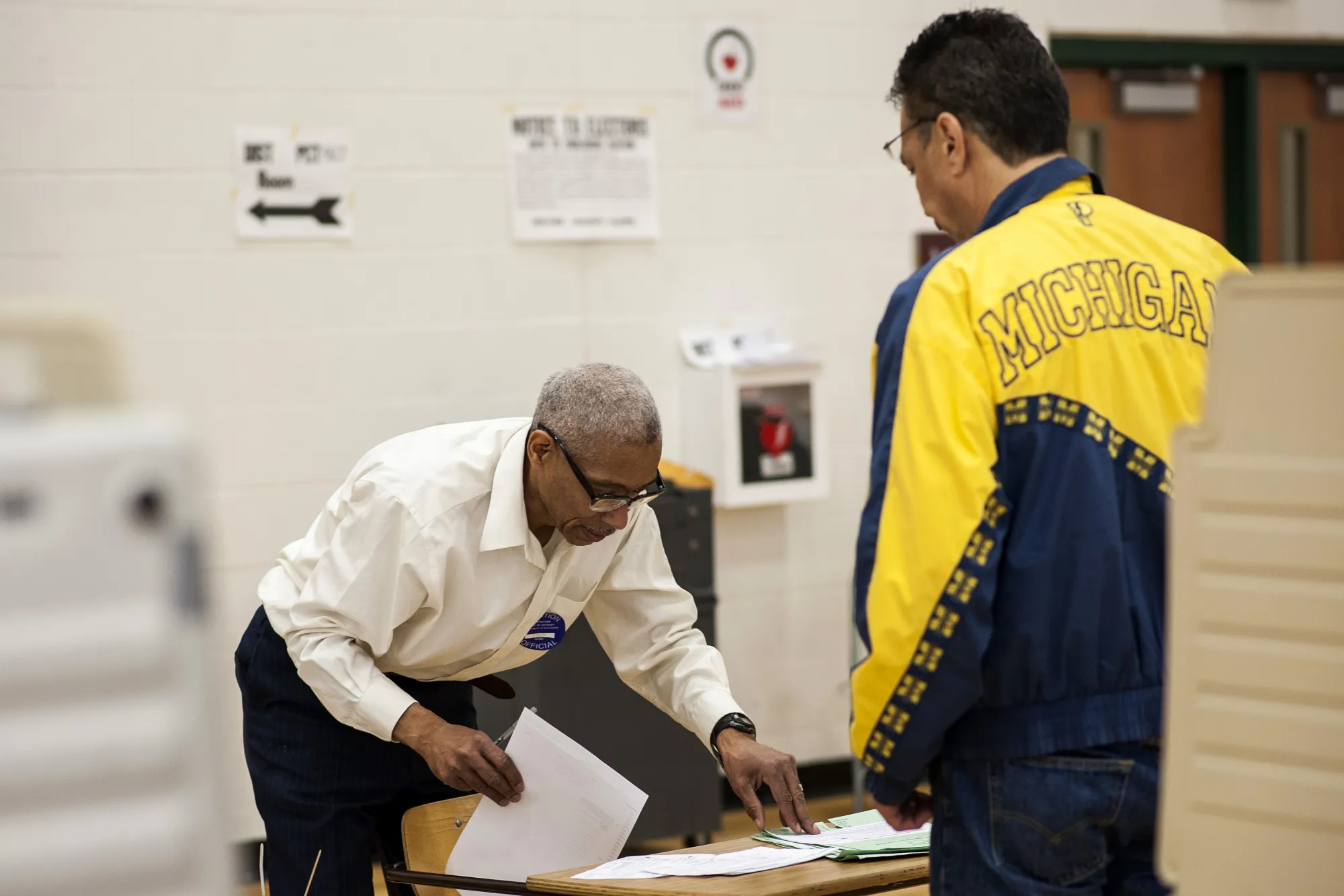 Voters Cast Their Ballot In The Michigan Presidential Primary Election