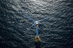 A wind turbine in the waters off Block Island, Rhode Island, U.S.
