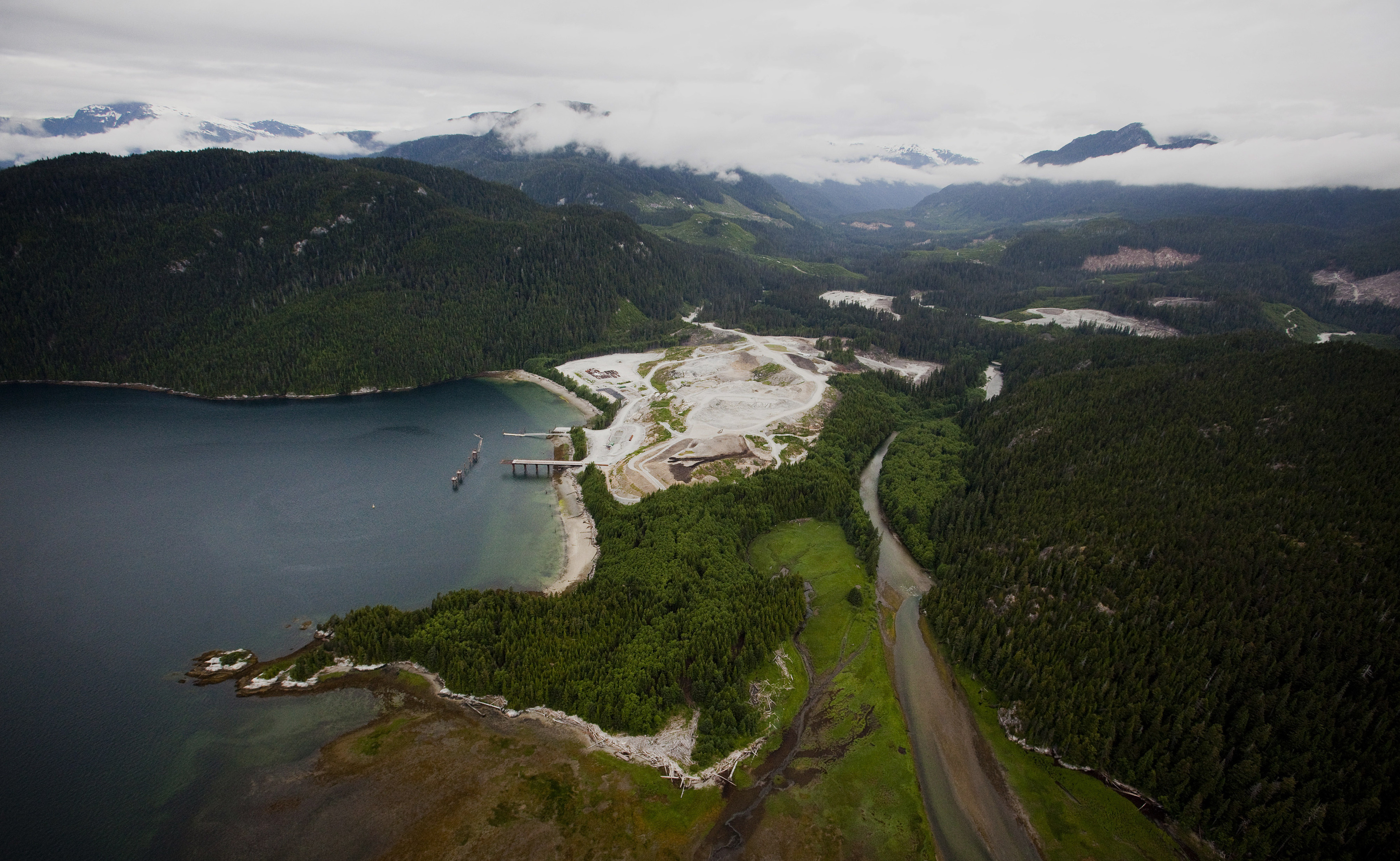 The Chevron and Woodside LNG site on the Douglas Channel, near Kitimat, British Columbia.