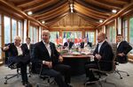 Leaders from the Group of Seven&nbsp;prior to a meeting on the final day of the G-7 summit at the Schloss Elmau luxury hotel in Elmau, Germany, on&nbsp;June 28.