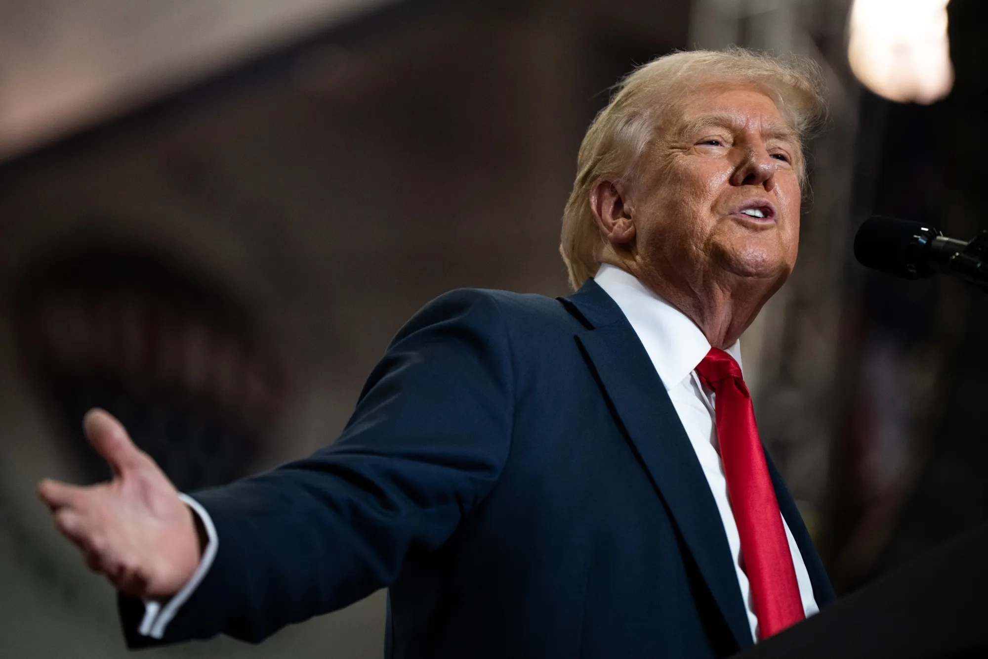 Donald Trump speaks during a rally in St Cloud, Minnesota on July 27.