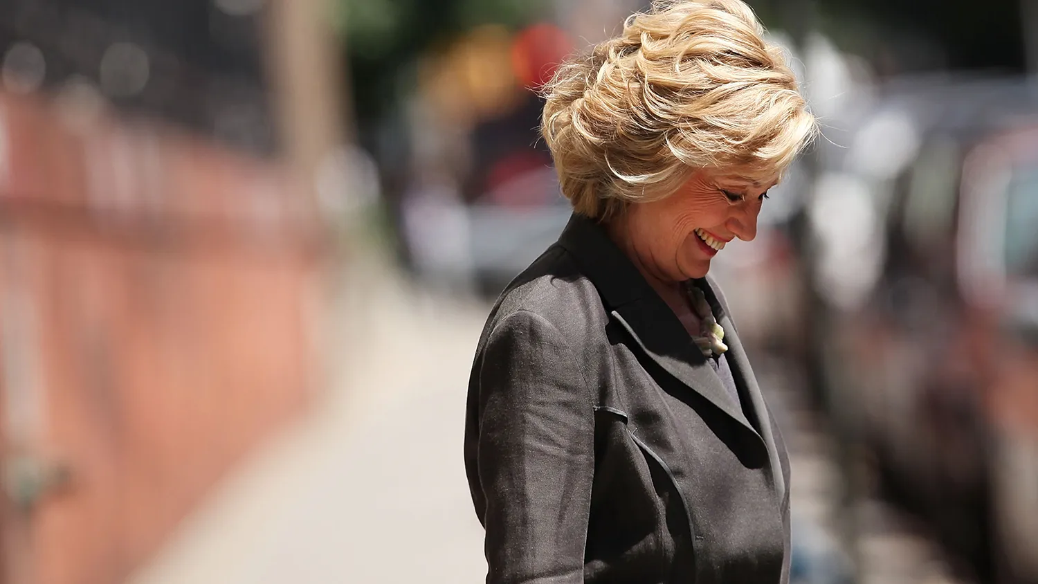 Democratic presidential frontrunner Hillary Clinton is viewed after speaking at New York University on July 24, 2015 in New York City.
