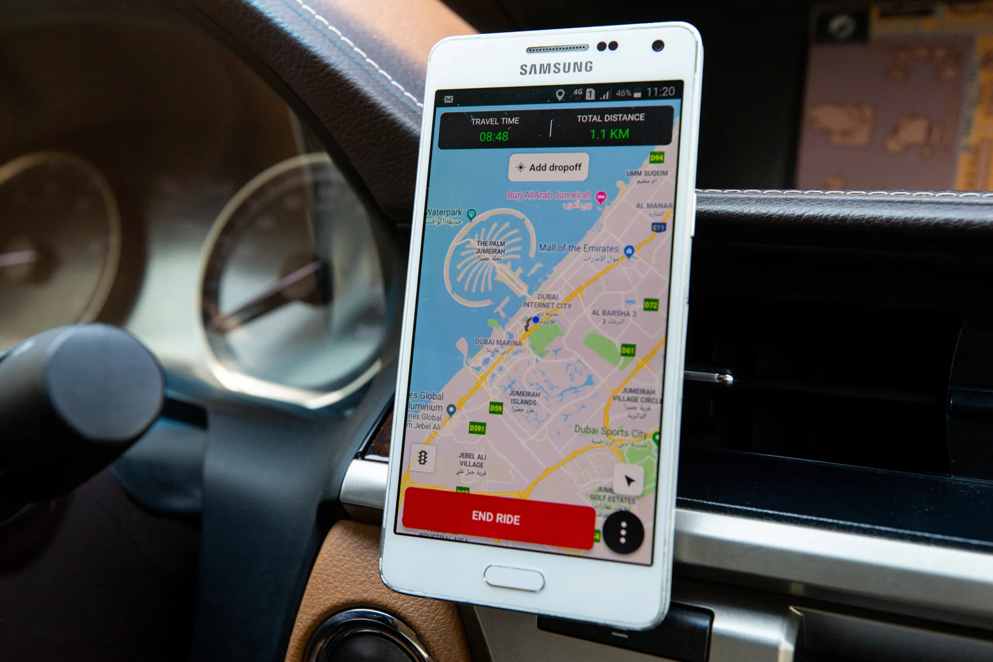 Careem ride-hailing app in Dubai.