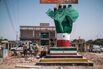 The Independence Monument, depicting a hand holding a map of the country, in the city of Hargeisa, Somaliland.&nbsp;