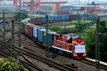 A freight train carrying medical supplies bound for Madrid departs the city of Yiwu, in China’s Zhejiang Province, in June 2020.