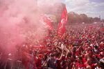 Liverpool supporters in a fan zone in Paris, on May 28. 