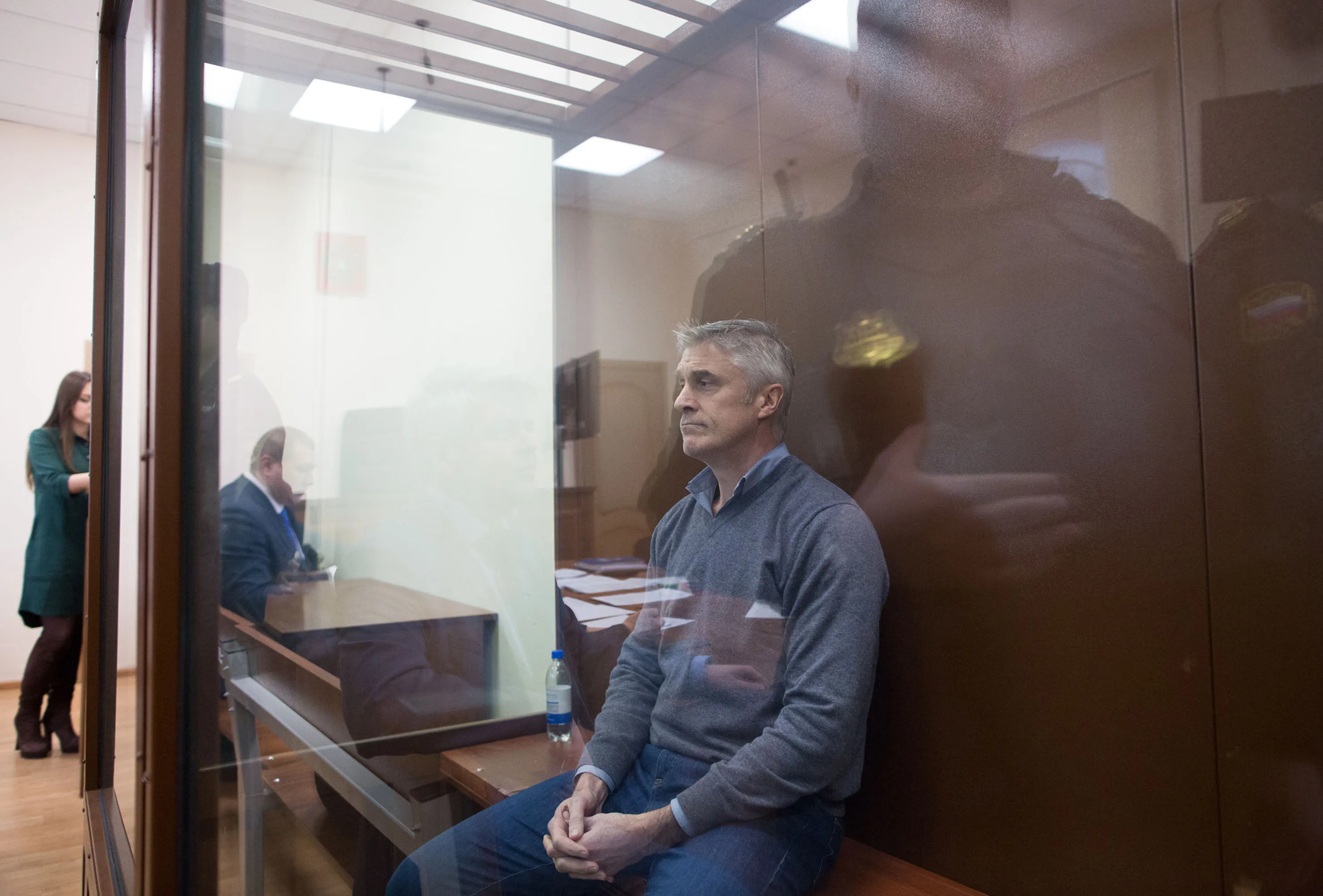 Michael Calvey during a hearing at the Basmanny District Court in Moscow, Feb.&nbsp;16.