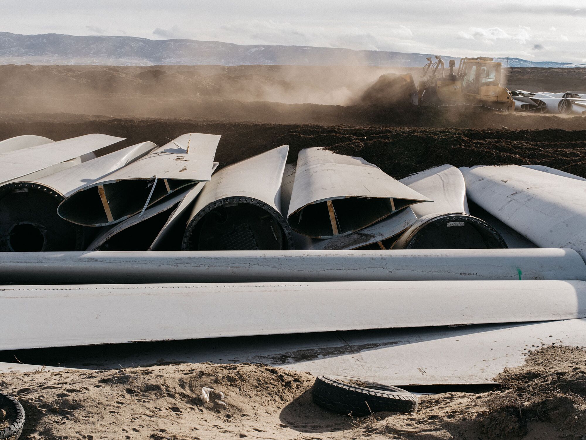 Despite recycling efforts, old wind turbine blades end up in landfills