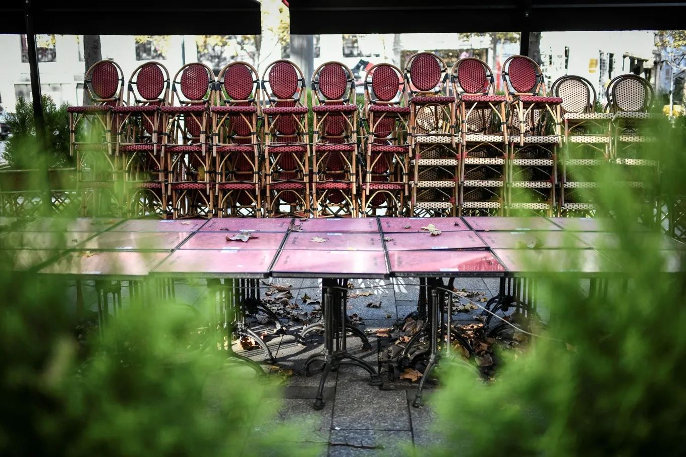 A closed restaurant on the Champs-Elysees in Paris on Nov. 12.