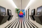 A gorilla sculpture sits in the lobby of the WeWork Cos Inc. 85 Broad Street offices in the Manhattan borough of New York, U.S..