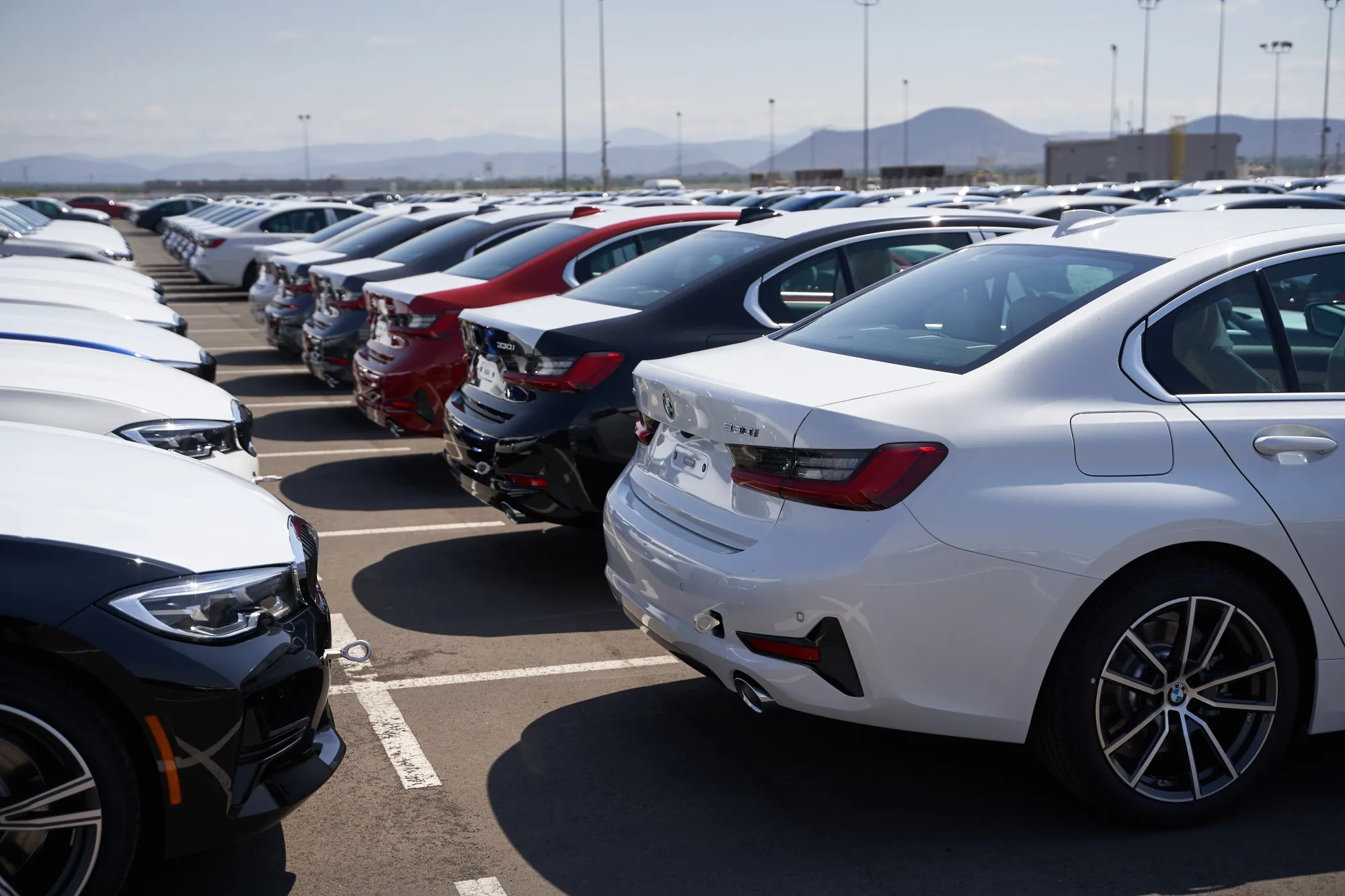 BMW vehicles outside the company's manufacturing facility in San Luis Potosi, Mexico.