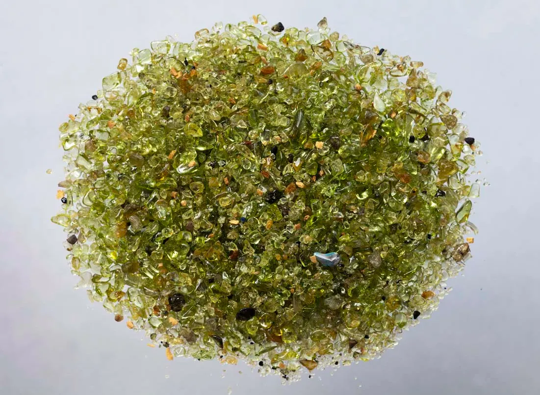 Olivine absorbs CO2 as it weathers. Source: Smart Stones via Bloomberg
