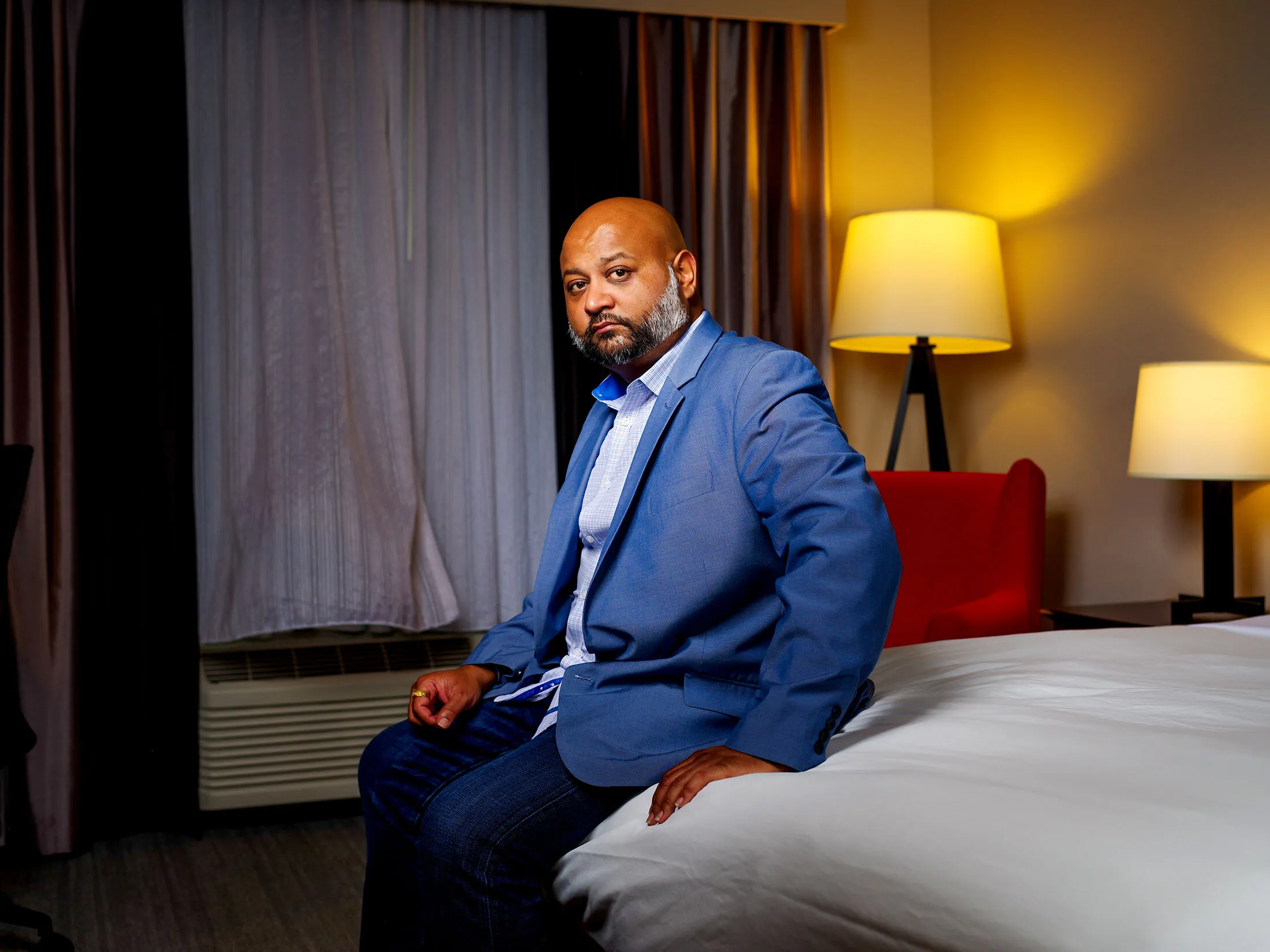 Davin Patel at his Country Inn &amp; Suites in Fairburn, Ga.