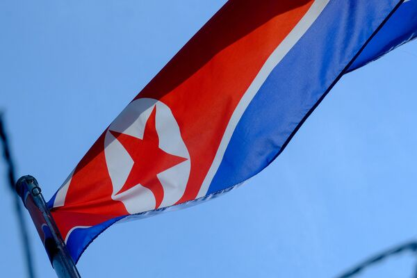 A North Korean national flag.