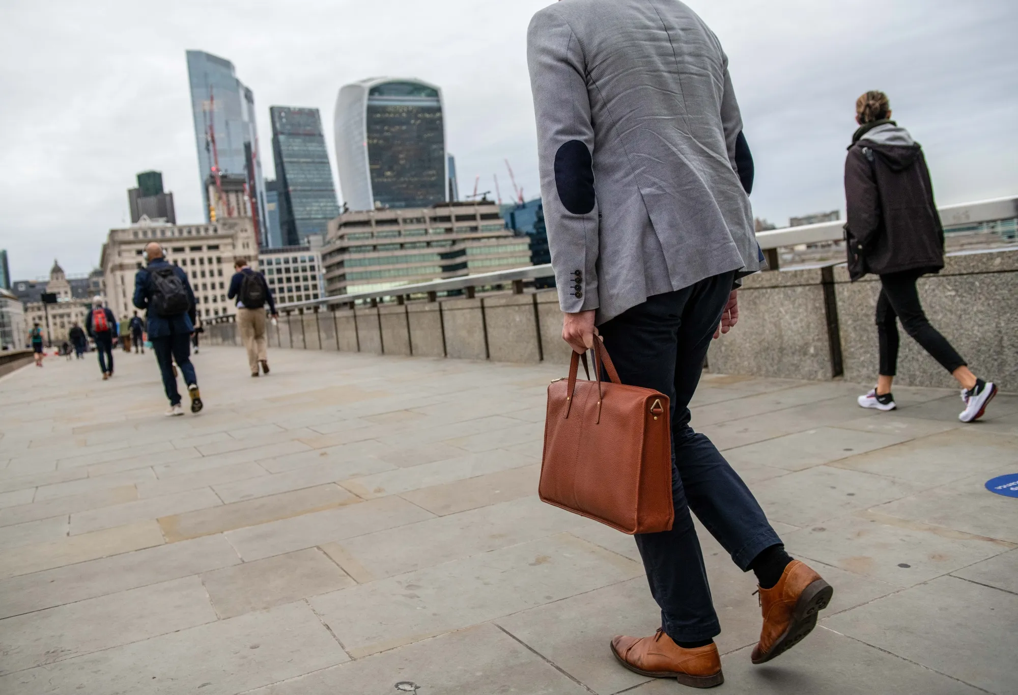 Workers in City of London Financial District as Furlough Ends