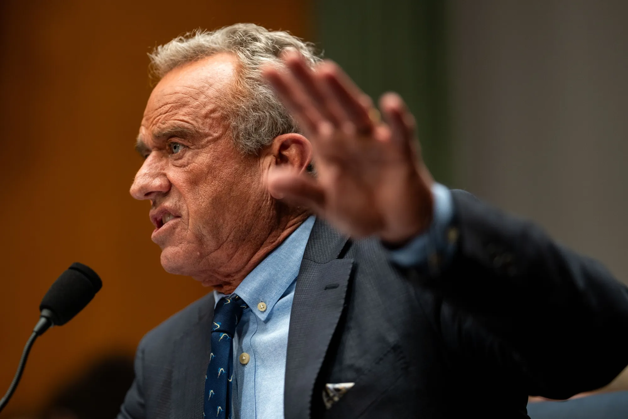 Robert F. Kennedy Jr., US secretary of Health and Human Services speaks during a senate committee hearing in Washington May 14, 2025.