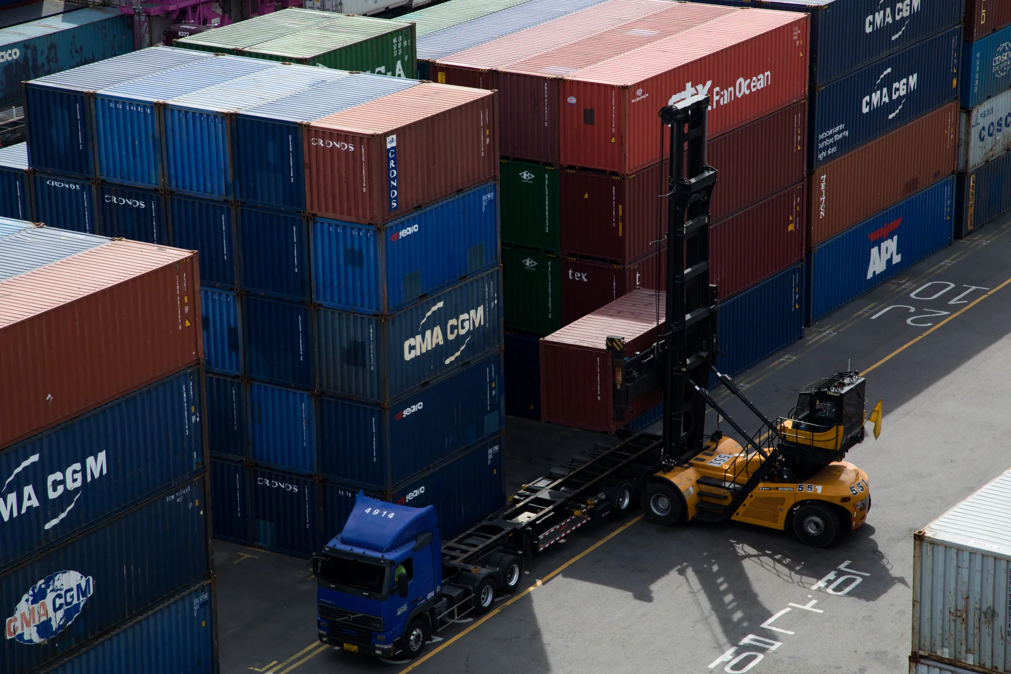 Operations at Port Of Incheon and Sun Kwang Newport Container Terminal as Trump Says He's Looking Into South Korea Trade Accord Future