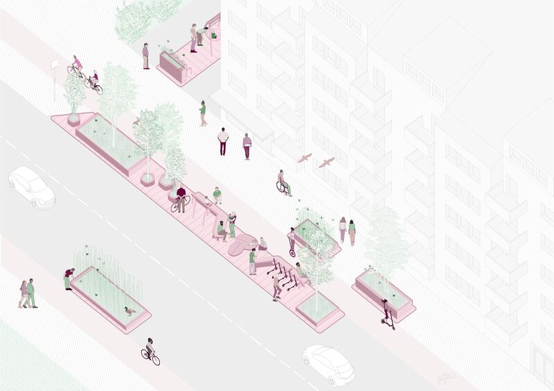 Un & quot; después & quot;  renderizado para el proyecto Street Moves de Suecia