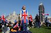 Pro-Brexit demonstrators on Parliament Square, March 29.