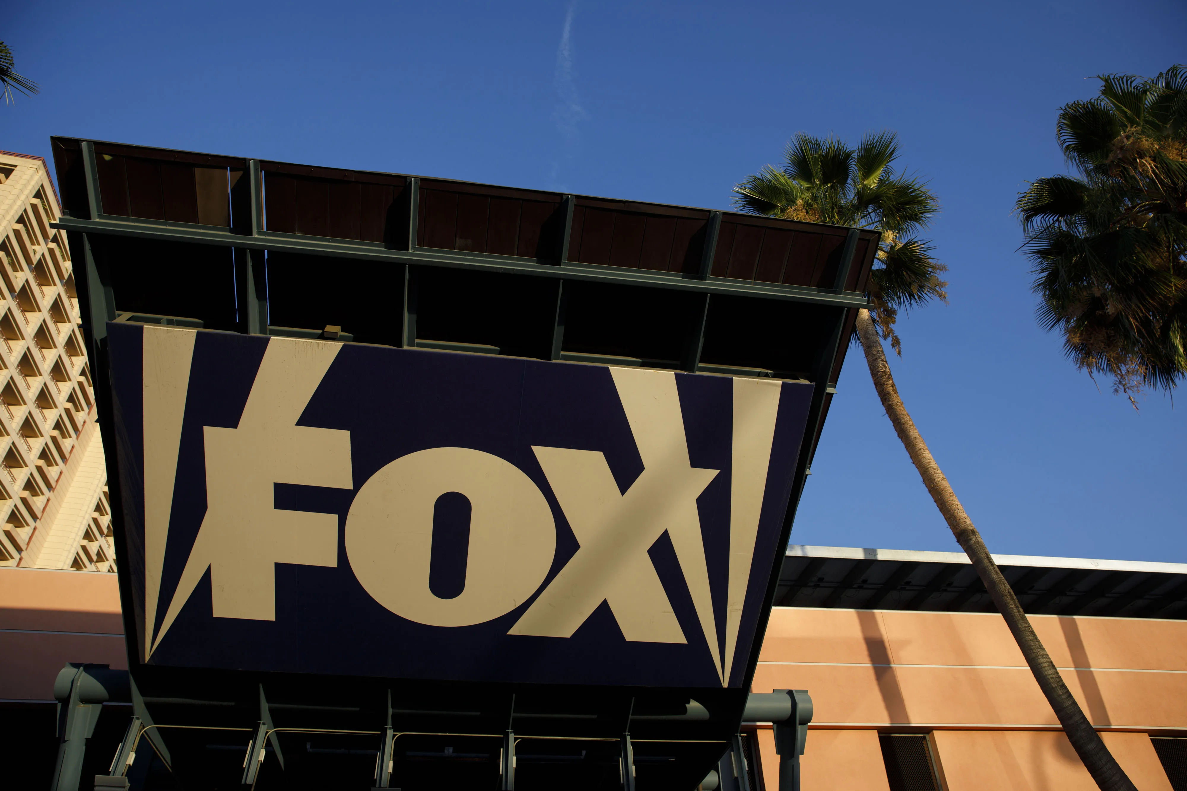 Signage is displayed at the Twenty-First Century Fox Inc. Studios in Los Angeles.