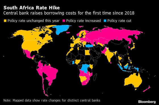 South Africa Raises Key Rate for First Time in Three Years