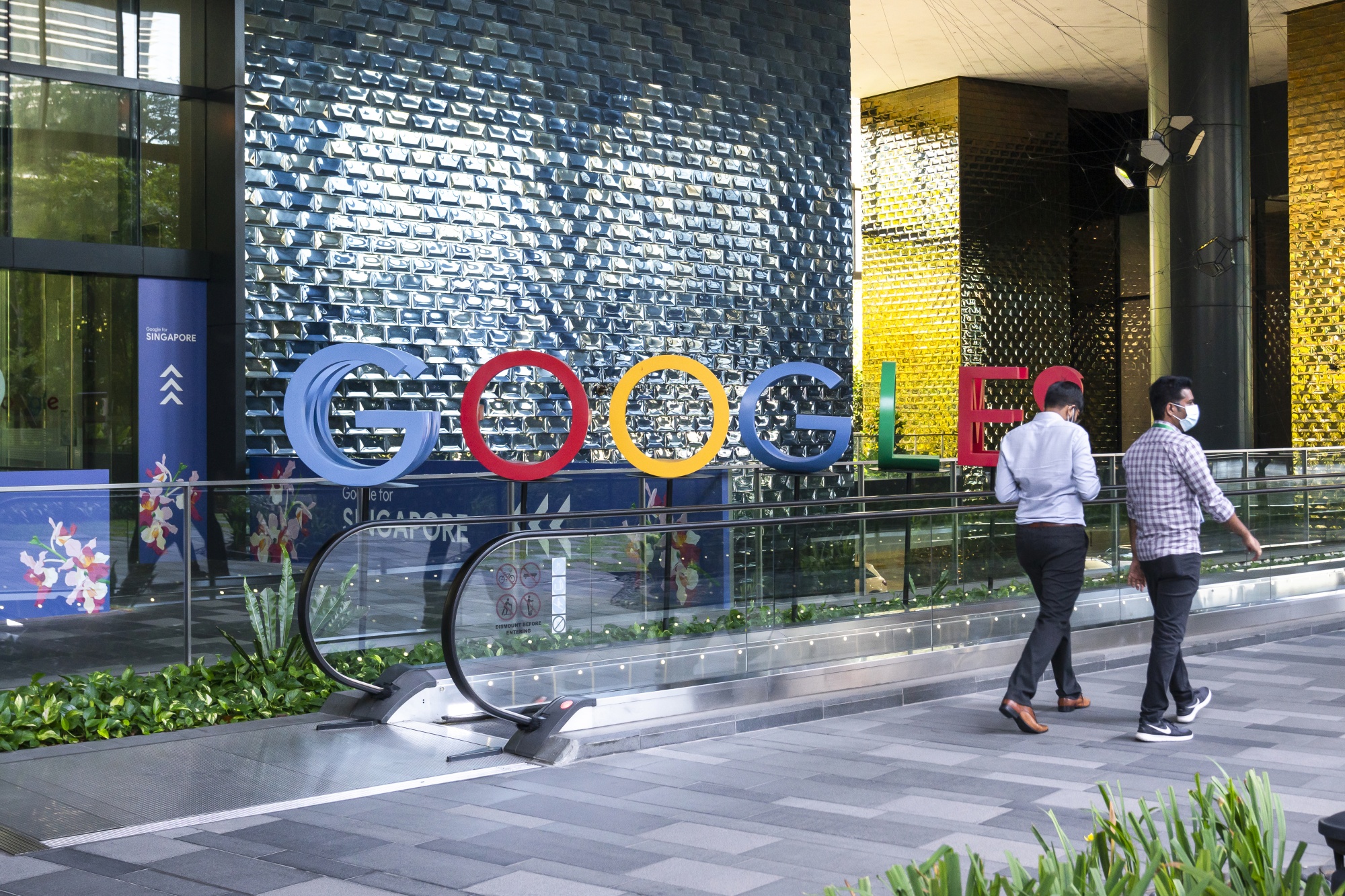 The company signage at Google LLC. campus&nbsp;in Singapore.