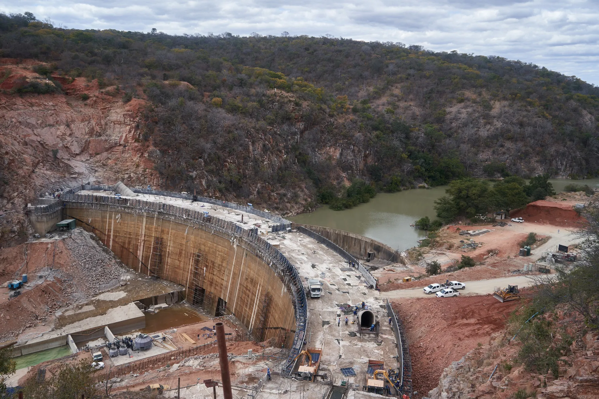 The Gwayi-Shangani dam under construction.