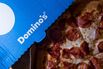 Slices of Domino's pizza.