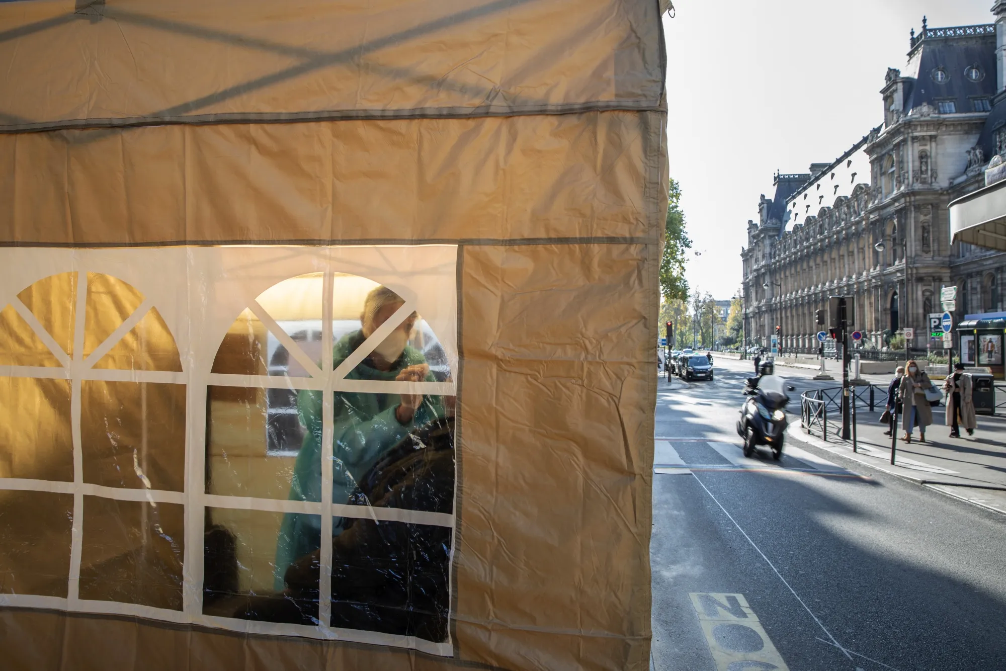 A roadside rapid testing site in Paris on Nov. 5.