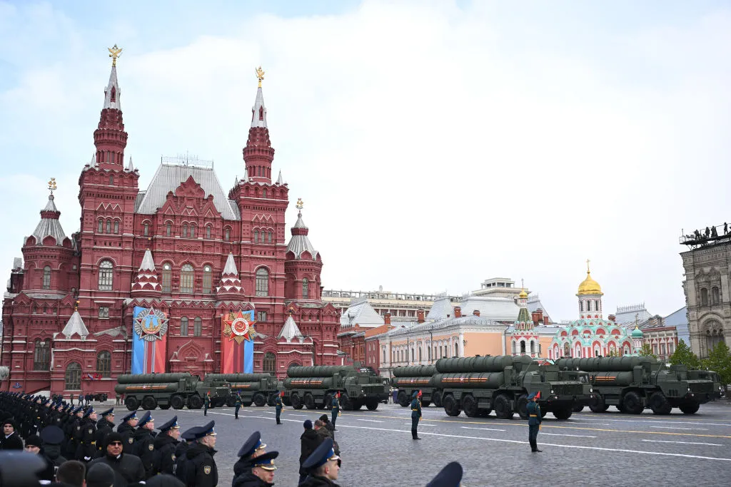 Russian missile S-400 Triumf systems&nbsp;on Red Square during the Victory Day military parade in&nbsp;Moscow, on May 9.