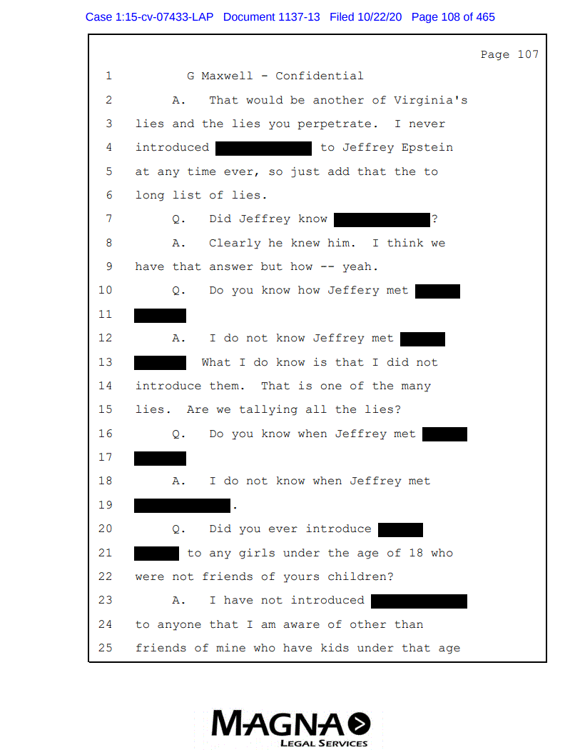 Read Ghislaine Maxwell Full Transcript Released in Jeffrey Epstein Abuse  Case - Bloomberg