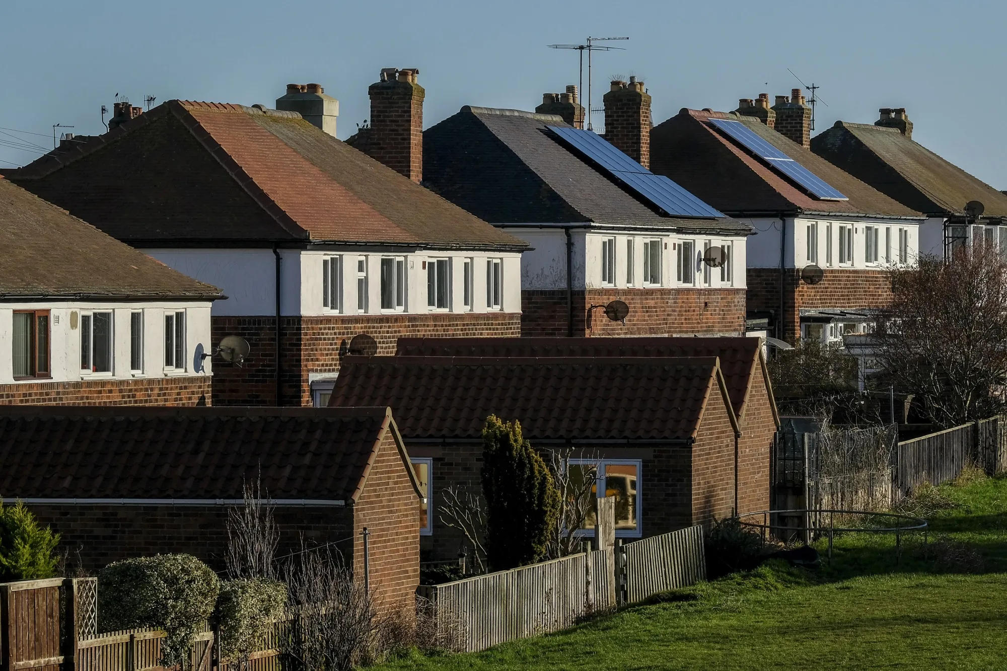 Solar panels on homes in the U.K.