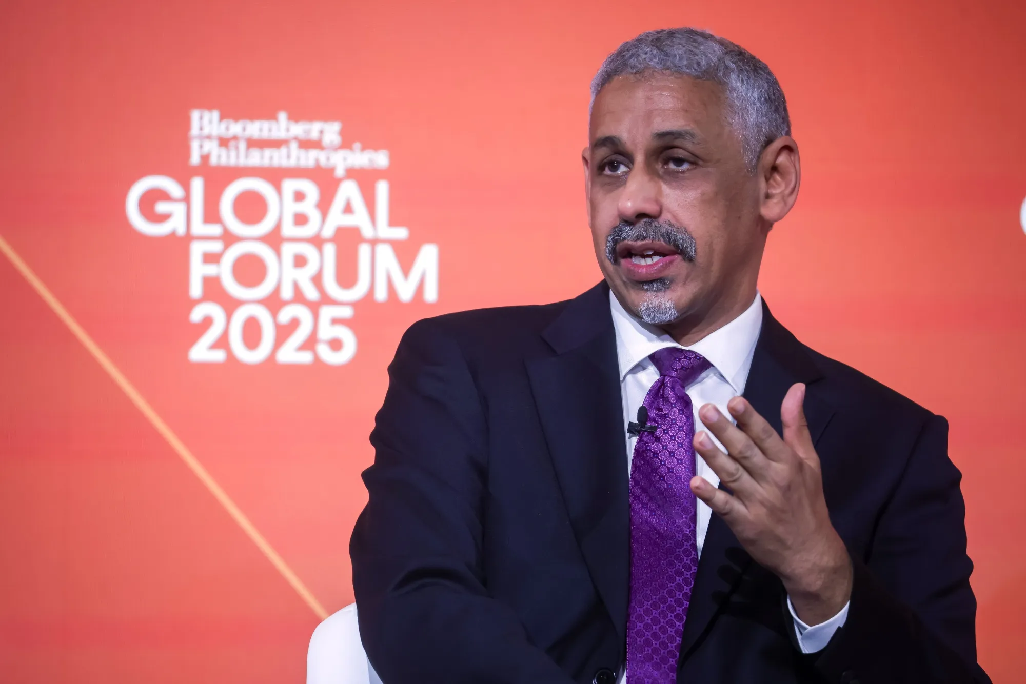 Sidi Ould Tah, president of the African Development Bank, during the Bloomberg Philanthropies 2025 Global Business Forum in New York on Sept. 24, 2025.