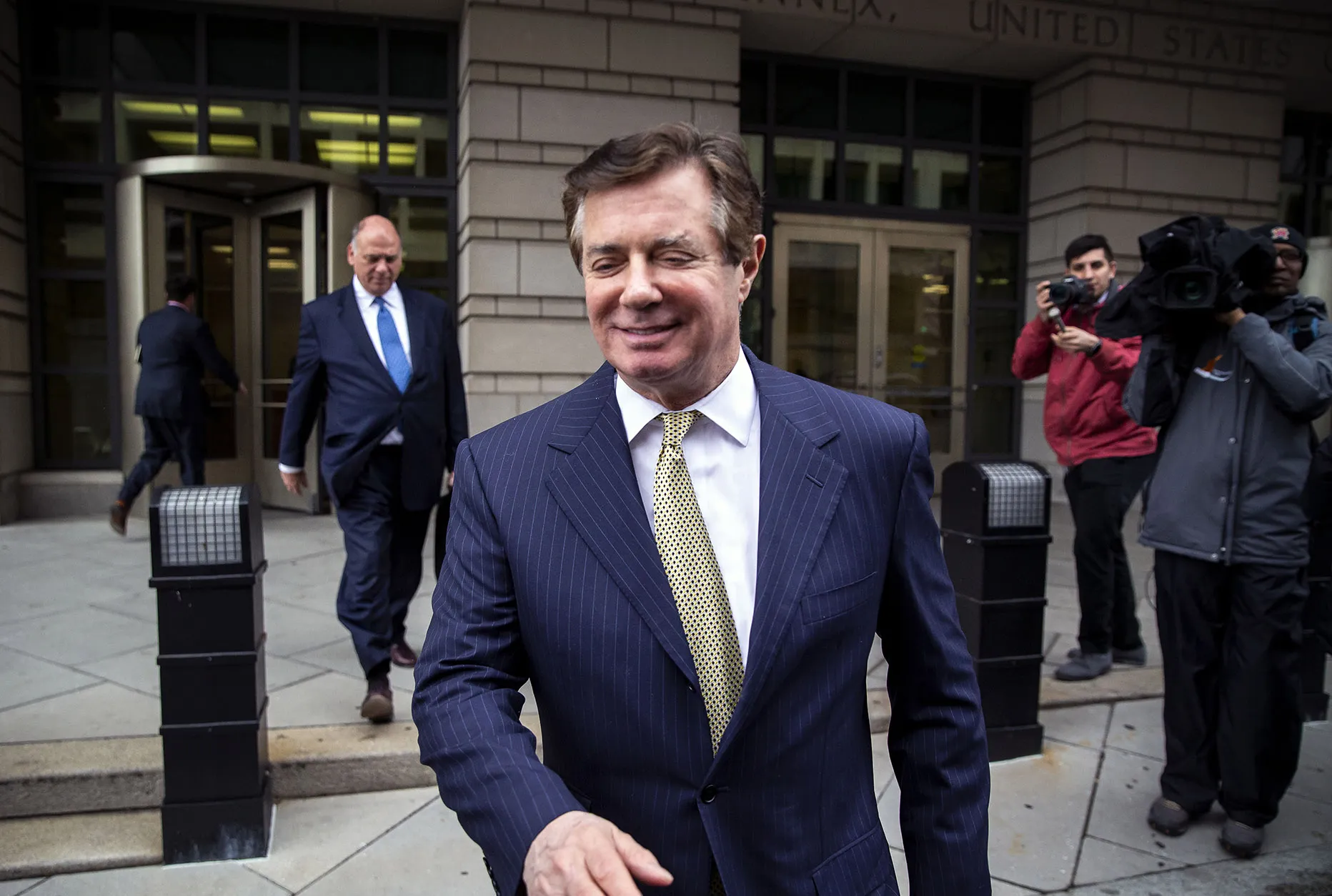 Paul Manafort exits from federal court in Washington, D.C. on April 19, 2018.