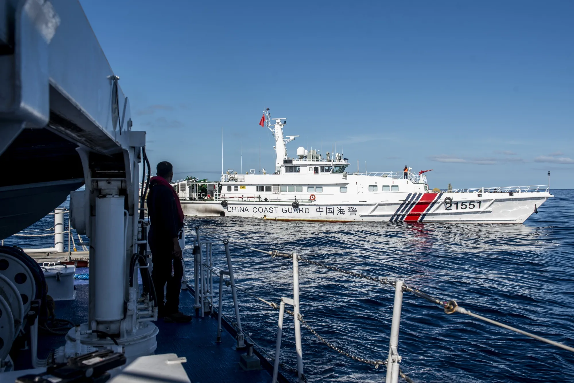 A Philippine Coast Guard encounter a&nbsp;China Coast Guard ship in the disputed South China Sea, on&nbsp;Nov. 10.