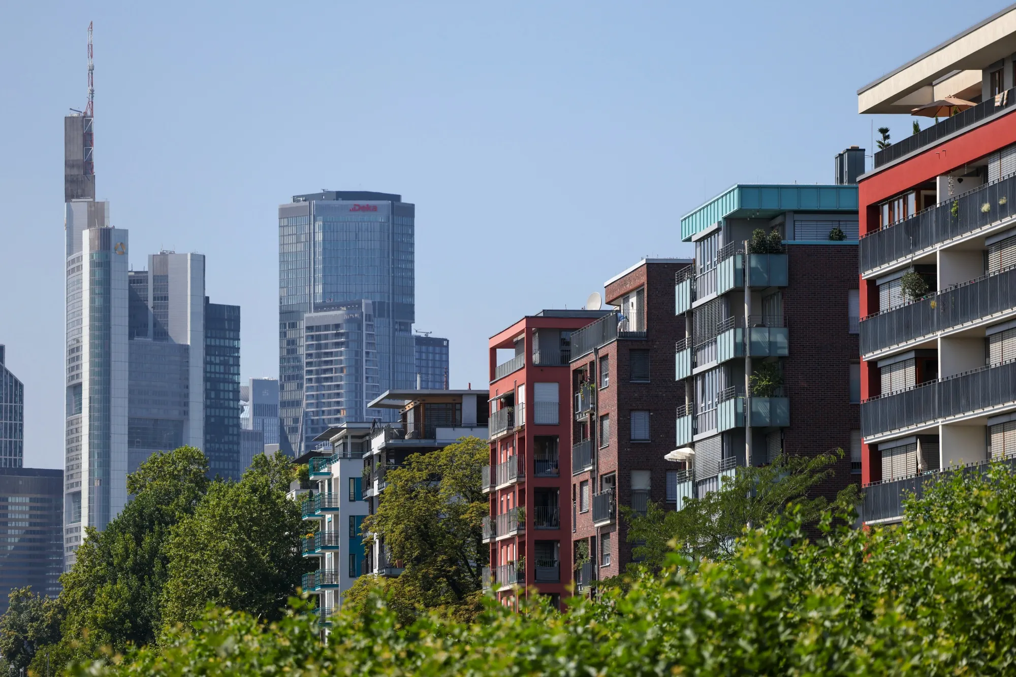 Residential apartment buildings in Frankfurt.